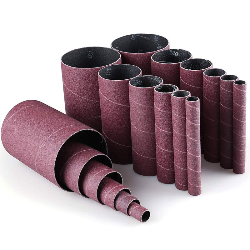 120 Grit Spindle Sanding Sleeves by LotFancy, Pack of 18, Aluminum Oxide Abrasive, 4-1/2” Length, 3 Each of 1/2”,3/4”,1”,1-1/2”, 2” and 3” 120 Grit - NewNest Australia