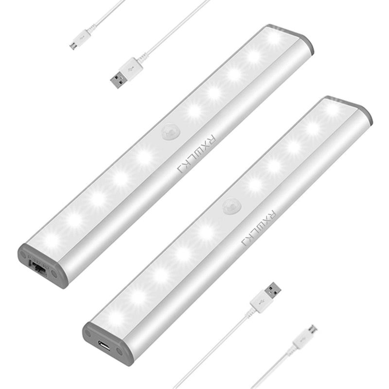 Stick-on Anywhere Portable Little Light Wireless LED Under Cabinet Lights 10-LED Motion Sensor Activated Night Light Build in Rechargeable Battery Magnetic Tap Lights for Closet, Cabinet RXWLKJ - NewNest Australia
