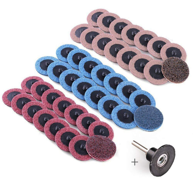 2 Inch Sanding Discs by LotFancy, 45PCS Roll Lock Surface Conditioning Discs, Fine Medium Coarse Assorted Pack, R-Type Quick Change Disc with Disc Pad Holder, for Die Grinder Coarse/Medium/Fine Each 15PCS - NewNest Australia