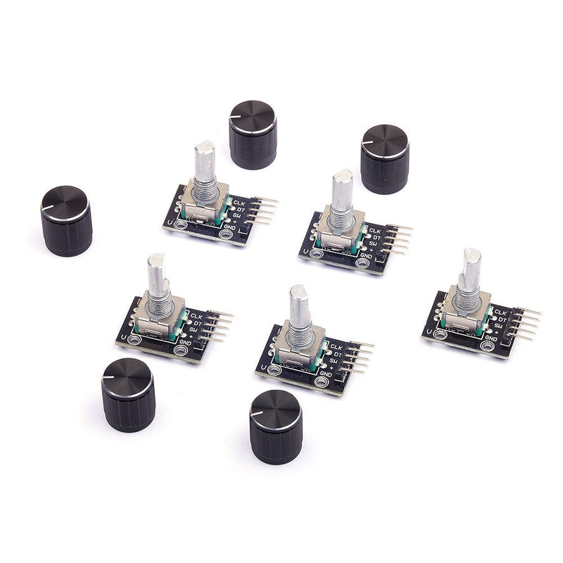 Cylewet 5Pcs KY-040 Rotary Encoder Module with 15×16.5 mm with Knob Cap for Arduino (Pack of 5) CYT1062 - NewNest Australia