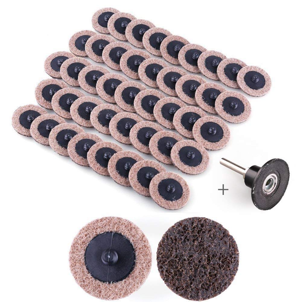 2 Inch Sanding Discs by LotFancy - 45PCS Coarse Roll Lock Surface Conditioning Discs, R-Type Quick Change Disc with Disc Pad Holder 2inch, Coarse - NewNest Australia