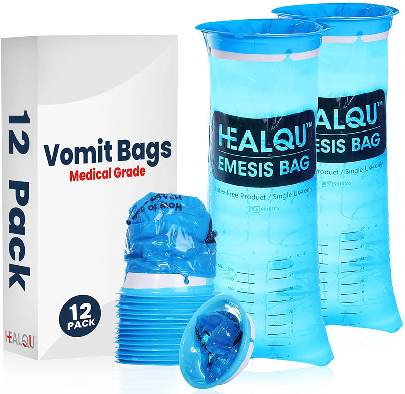 Hospital Vomit Bags - 12 Pack 1000ml Car Throw Up Bag - for Airsick Travel & Motion Sickness - Leak Resistant Medical Grade Puke Bag - Disposable Barf Bags Throw Up, Nausea 12 Count (Pack of 1) - NewNest Australia