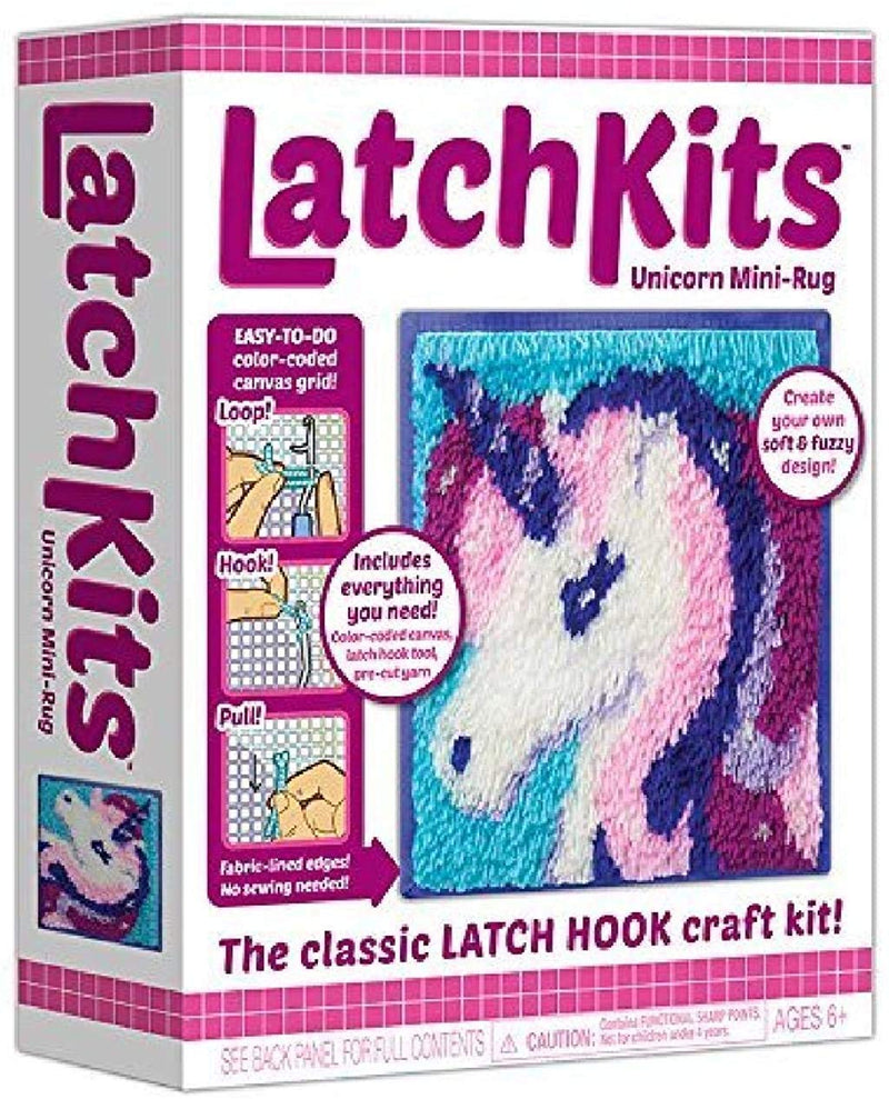 PlayMonster LatchKits – Unicorn Latch Hook Kit – Easy-to-Learn Craft Project – No Sewing Or Cutting – For Ages 6+ - NewNest Australia