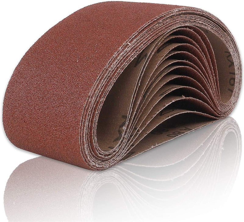 Coceca Sanding Belts 3x21 Inches (75x533mm) Aluminum Oxide Sanding Belt, 80 Grits 12pcs for Belt sander - NewNest Australia