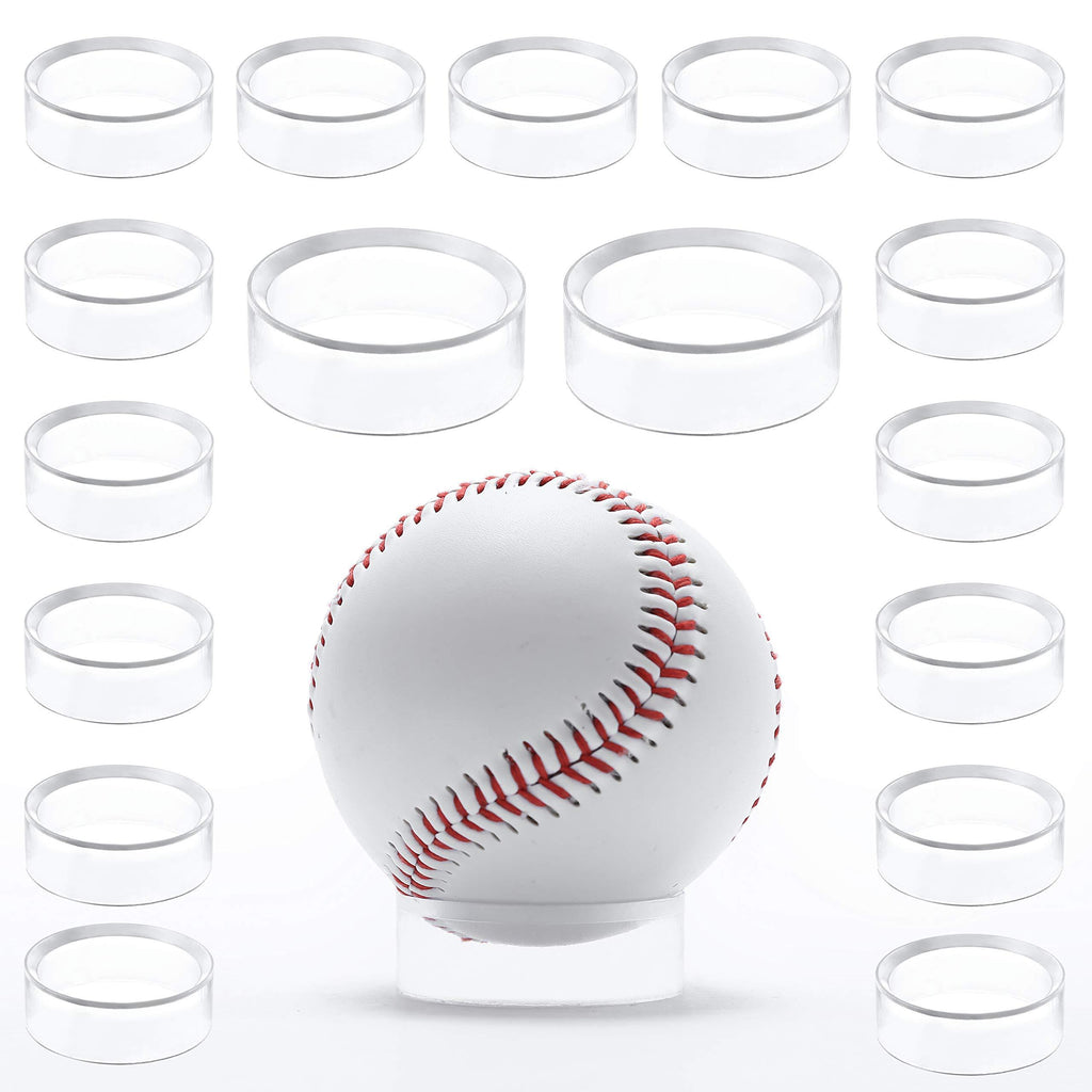 NewNest Australia - WYN-MART Clear Baseball Stand Holder Rings (30 Pack) Round Acrylic Plastic Display 1.22 inches 