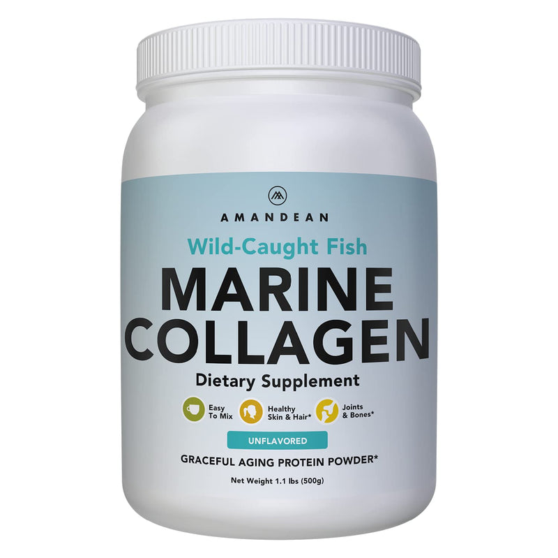 Premium Anti-Aging Marine Collagen Powder 17.6 Oz | Wild-Caught Hydrolyzed Fish Collagen Peptides | Type 1 & 3 Collagen Protein Supplement | Amino Acids for Skin, Hair, Nails | Paleo Friendly, Non-GMO - NewNest Australia