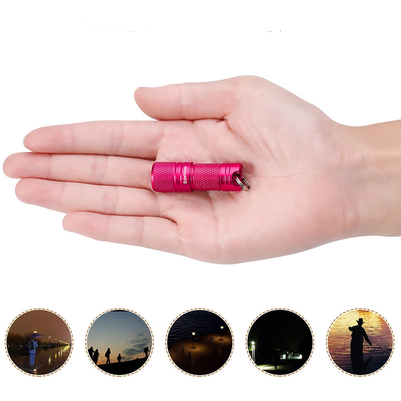 Mini Flashlight Keychain with Micro USB Tiny Flashlight Brightness can Achieve up to 200 lumens for EDC Torch (Red) - NewNest Australia