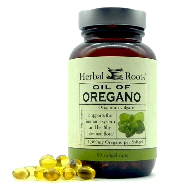 Herbal Roots Oil of Oregano - Made from Mediterranean Oregano Oil - 90 Easy to Swallow Softgel Capsules - Extra Strength 150 mg - Made in The USA - NewNest Australia