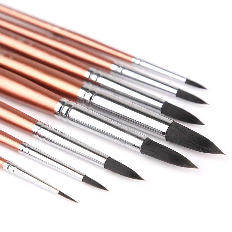 Transon Round Watercolor Detail Paint Brushes Goat Hair 8pcs for Watercolors,Acrylics,Inks,Gouache,Oil and Tempera - NewNest Australia