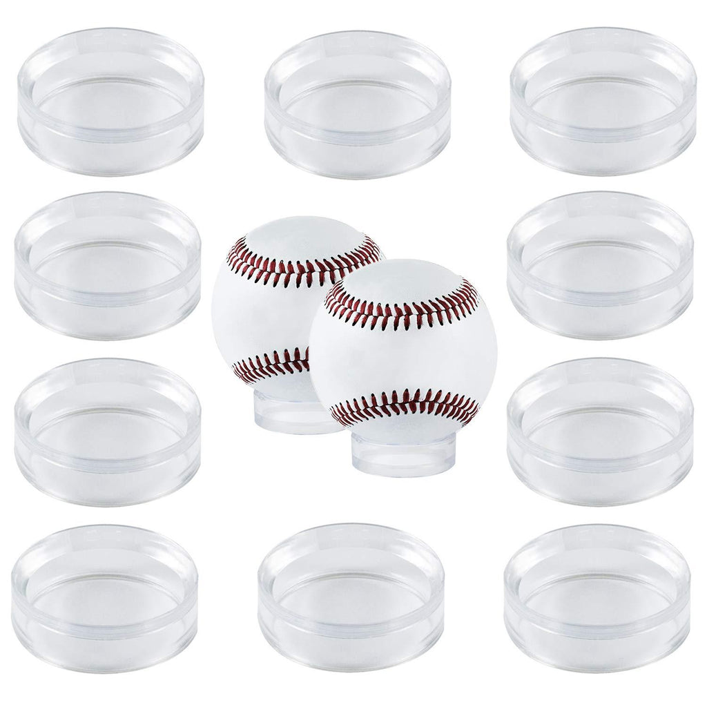 NewNest Australia - Houseables Baseball Display, Stand Ring for Ball, 12 Pack, Clear, 1.6” D x ½ H, 1 5/8”, Acrylic, Softball Displays, Baseballs Holder, Stone Egg Stands, Round Pedestal Rack, Beveled Rings, Balls Case 1 5/8 Inch 