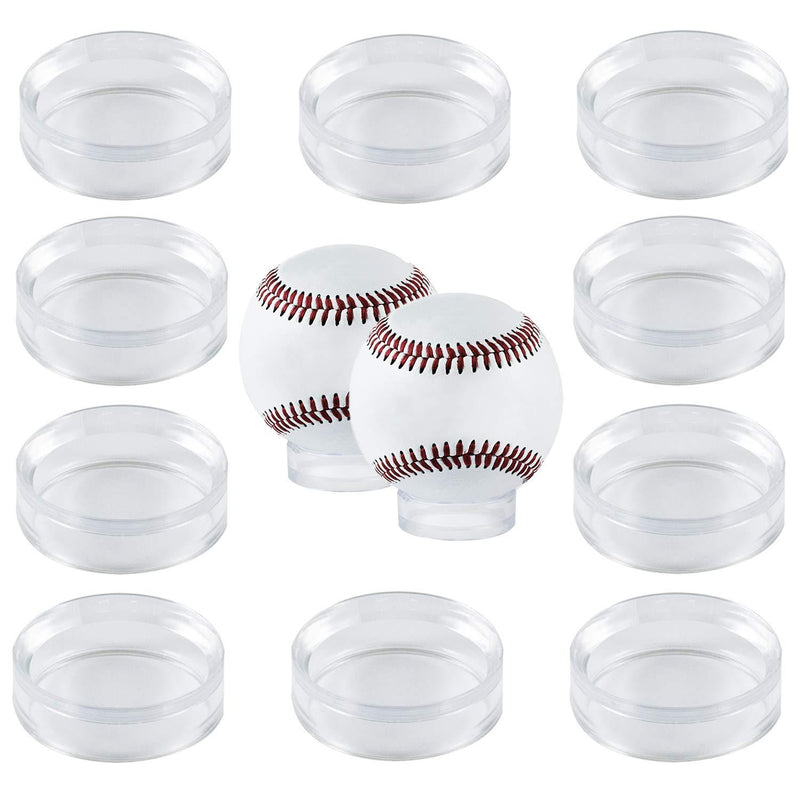 NewNest Australia - Houseables Baseball Display, Stand Ring for Ball, 12 Pack, Clear, 1.6” D x ½ H, 1 5/8”, Acrylic, Softball Displays, Baseballs Holder, Stone Egg Stands, Round Pedestal Rack, Beveled Rings, Balls Case 1 5/8 Inch 