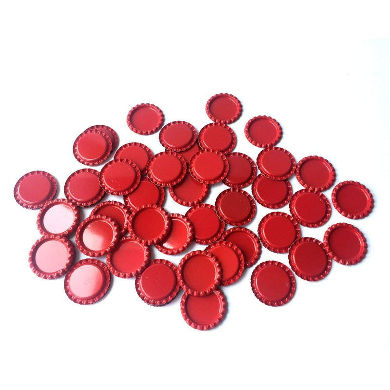 RUTICH 100 PCS Flat Decorative Bottle Cap Craft Bottle Stickers Double Sideds Printed for Hair Bows, DIY Pendants or Craft ScraPbooks(Dark Red) Dark Red - NewNest Australia