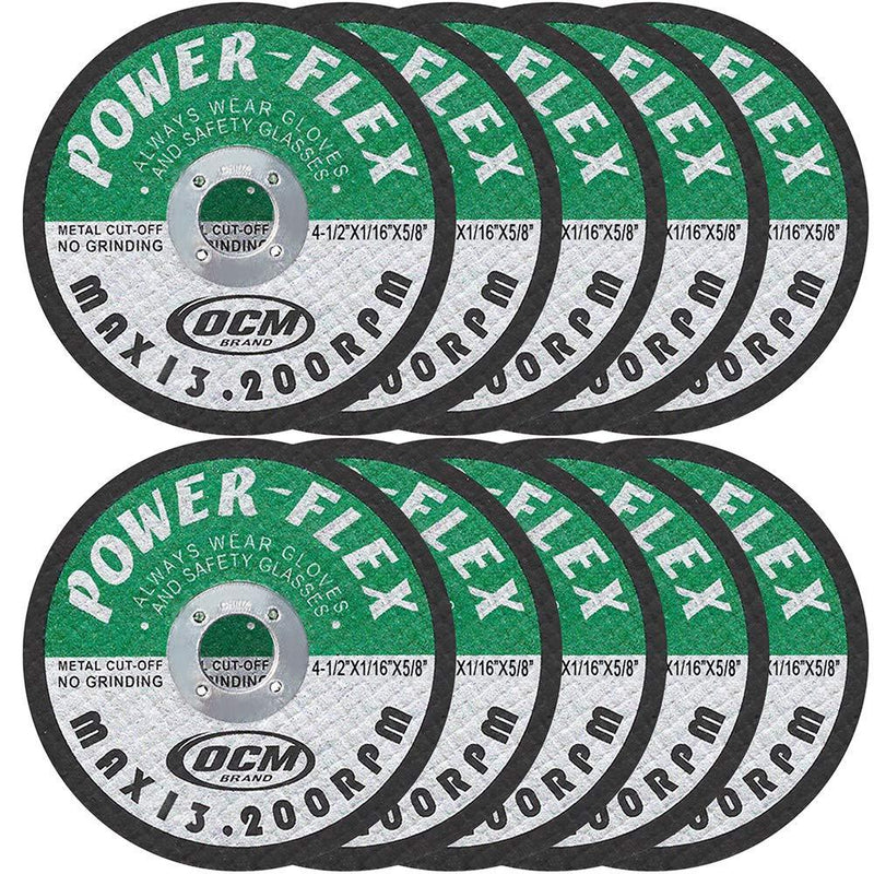 4 1/2 Inch x 1/16 Inch x 5/8 Inch Premium Cut Off Wheels - 10 PACK -, For Cutting all Ferrous Metals and Stainless Steel - NewNest Australia