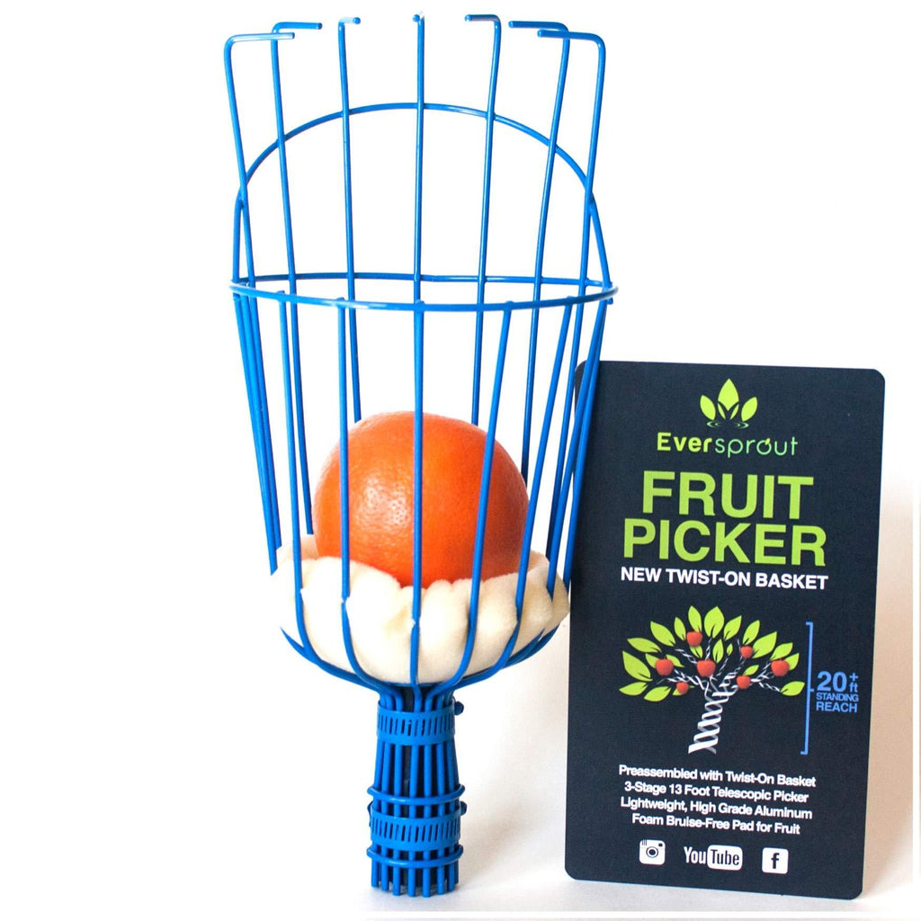 EVERSPROUT Twist-On Fruit Picker Basket | Twists onto Standard US Threaded Pole (3/4-inch ACME) | Fruit Harvester Attachment (Head Only, Pole Not Included) - NewNest Australia