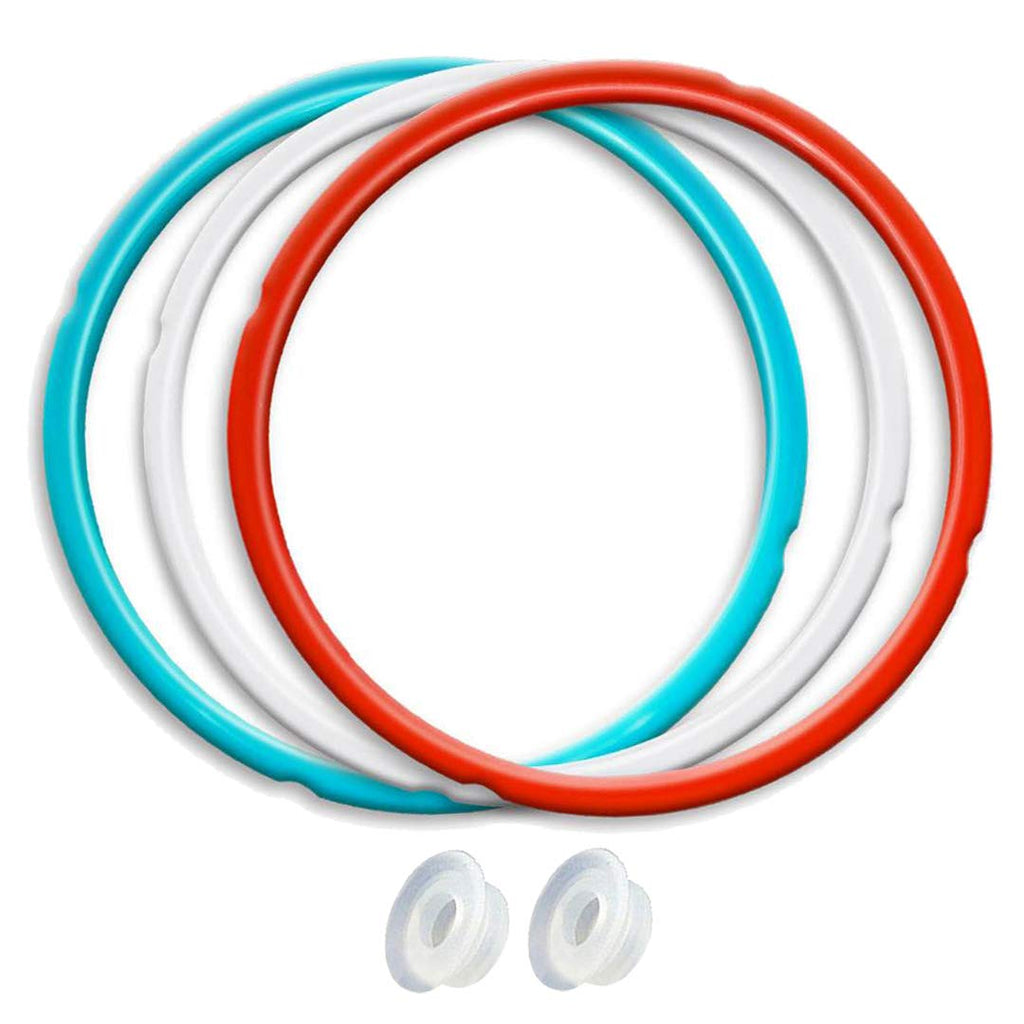 Silicone Sealing Ring, 3 Pack, Savory Sky Blue & Sweet Cherry Red & Common Transparent White, Fit for 5qt / 6qt 5/6qt - NewNest Australia