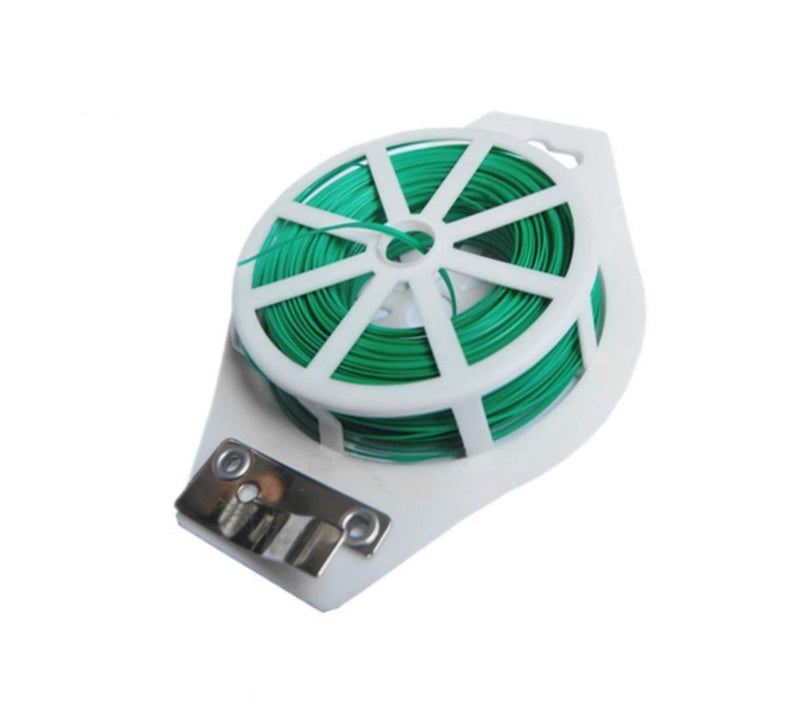 HYINDOOR 164ft Plastic Twist Tie Spool roll with Cutter for Garden Yard Plant Green PVC Twist Tie Line - NewNest Australia