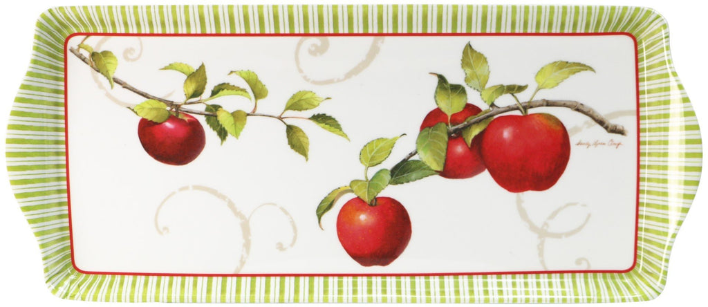 NewNest Australia - Reston Lloyd Harvest Apple Collection by Sandy Clough Melamine Tidbit Rectangular Serving Tray 