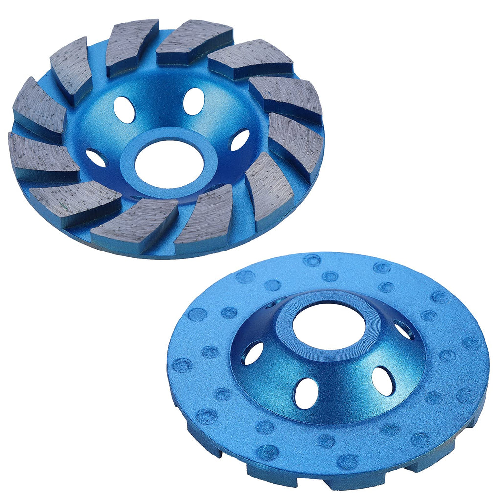 OCR 4" Concrete Turbo Diamond Grinding Cup Wheel Three Row Turbo Cup Disc Grinder for Angle Grinder 12 Segs Heavy Duty(Blue 12segs B) Blue 12segs B - NewNest Australia