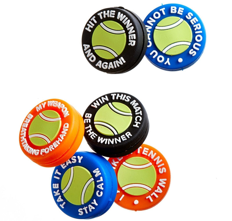Tennis Vibration Dampener in Funny Zipper Gift Pack (Pack of 6). Best Shock Absorber for Your Racket and Strings Motivation - NewNest Australia