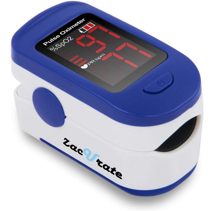 Zacurate 500BL Fingertip Pulse Oximeter Blood Oxygen Saturation Monitor with Batteries and Lanyard Included (Navy Blue) - NewNest Australia