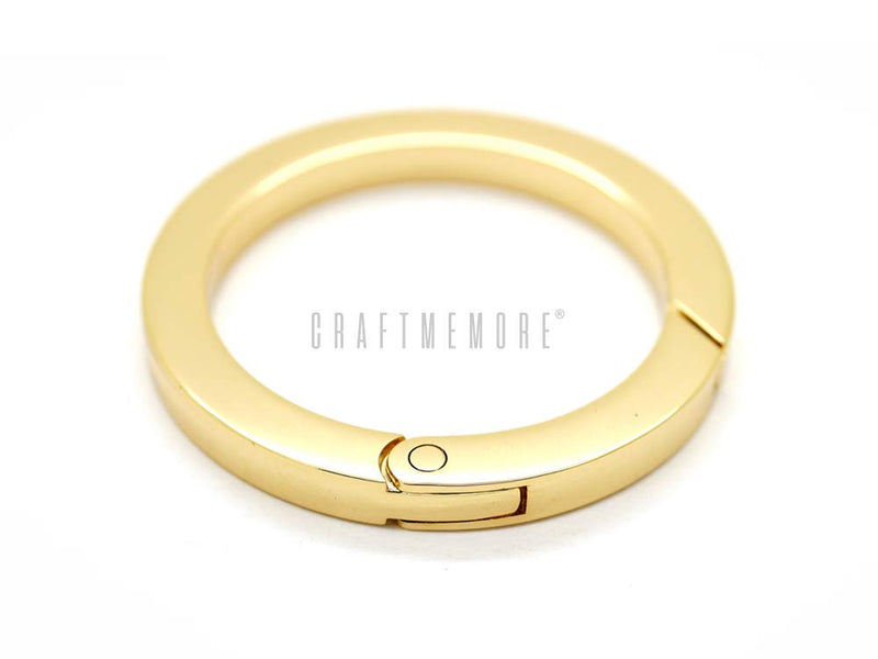 CRAFTMEMORE Metal O Ring Spring Opening Purse Making Snap Angle-Edge O-Rings Clip Key Ring Holder 2pcs SCOF (1 Inch, Gold) Inside Diameter 1 Inch - NewNest Australia