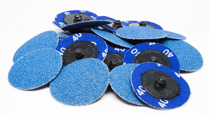 Benchmark Abrasives 2" Self-Sharpening Zirconia Quick Change Sanding Discs with a Male R-Type Backing Pad 2" Mandrel 80 Grit - 25 Pack - NewNest Australia