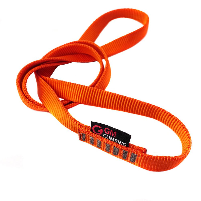GM CLIMBING 16mm Nylon Sling Runner 22kN / 4950lbf CE UIAA Certified Fluorescent Orange 60cm / 24inch | Pack of 3 - NewNest Australia