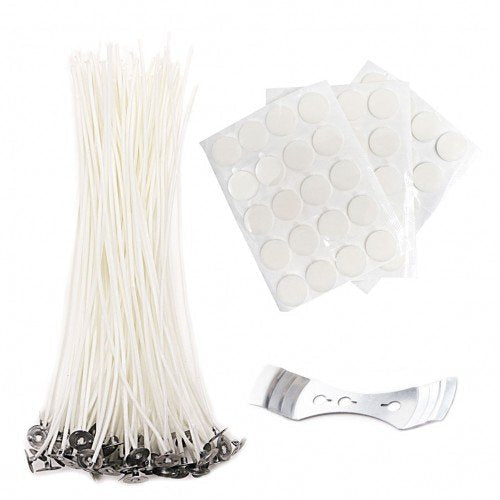 EricX Light 8 inch Candle Wick with Candle Wick Stickers and Candle Wick Centering Device,60 pcs for Candle Making - NewNest Australia