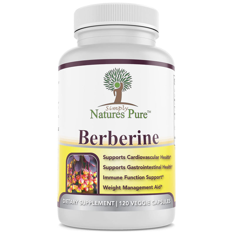 Premium Berberine HCl 500mg - 120 Capsules - Cardiovascular Gastrointestinal Immune Support - Chromium Cinnamon 120 Count (Pack of 1) - NewNest Australia