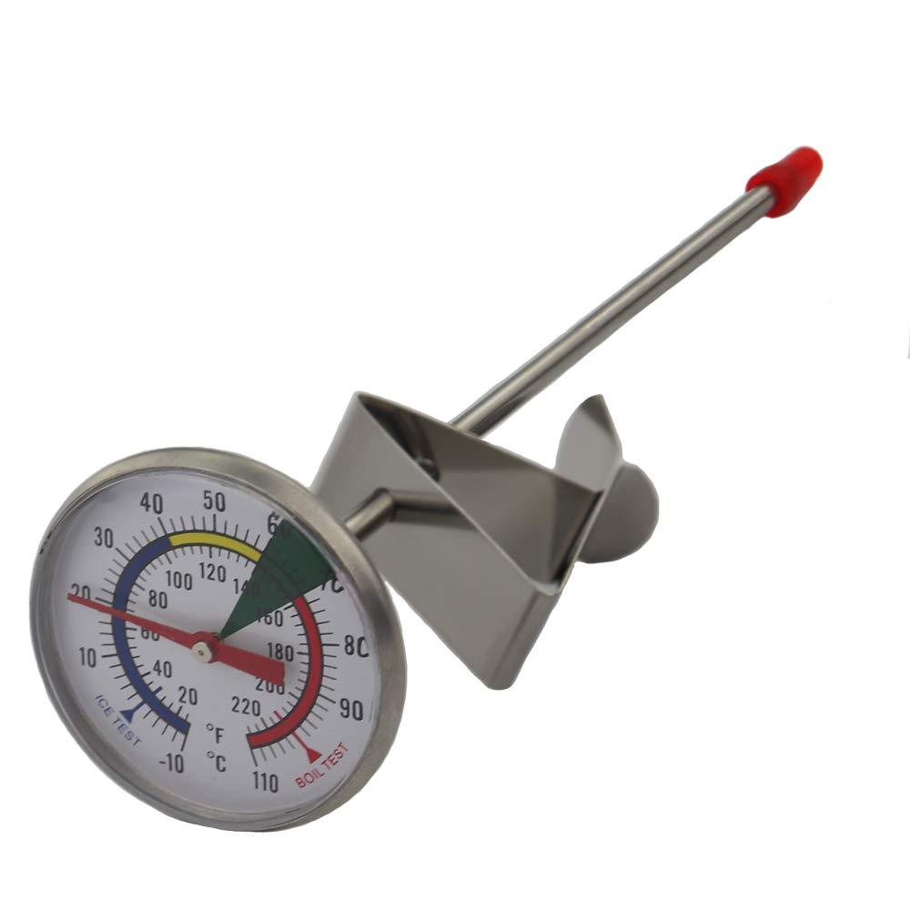 NewNest Australia - Frothy Milk Thermometer With 175 mm Stainless Steel Probe and Clip Barista Coffee 