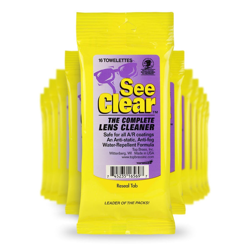 See Clear Pre-Moistened Lens Cleaning Wipes (The Original), 12 Resealable 16/ct Packs (192 Wipes) - NewNest Australia