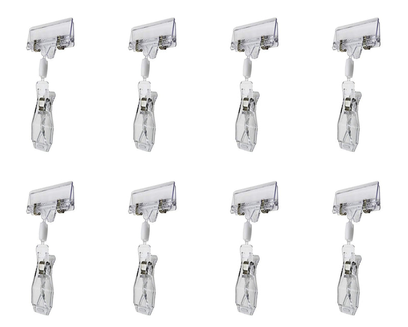 Jocon HD6006 Sign Clips Swivel Merchandise Sign Clip Display Clip (8 PCS, Clear) 8 PCS - NewNest Australia