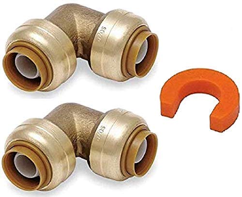 1/2" Elbow U248LF with Disconnect Clip - Lead Free Brass Coupling for Copper, PEX, CPVC, HDPE and PE-RT Residential or Commercial Plumbing - 100% Satisfaction Guarantee (2 Pack) 1/2" 90 Degree - NewNest Australia