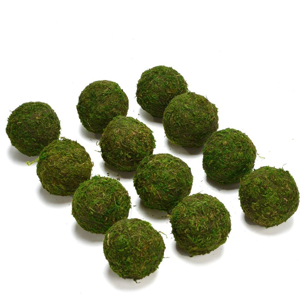 NewNest Australia - Byher Natural Green Moss Decorative Ball,Handmade (2"-Set of 12) 