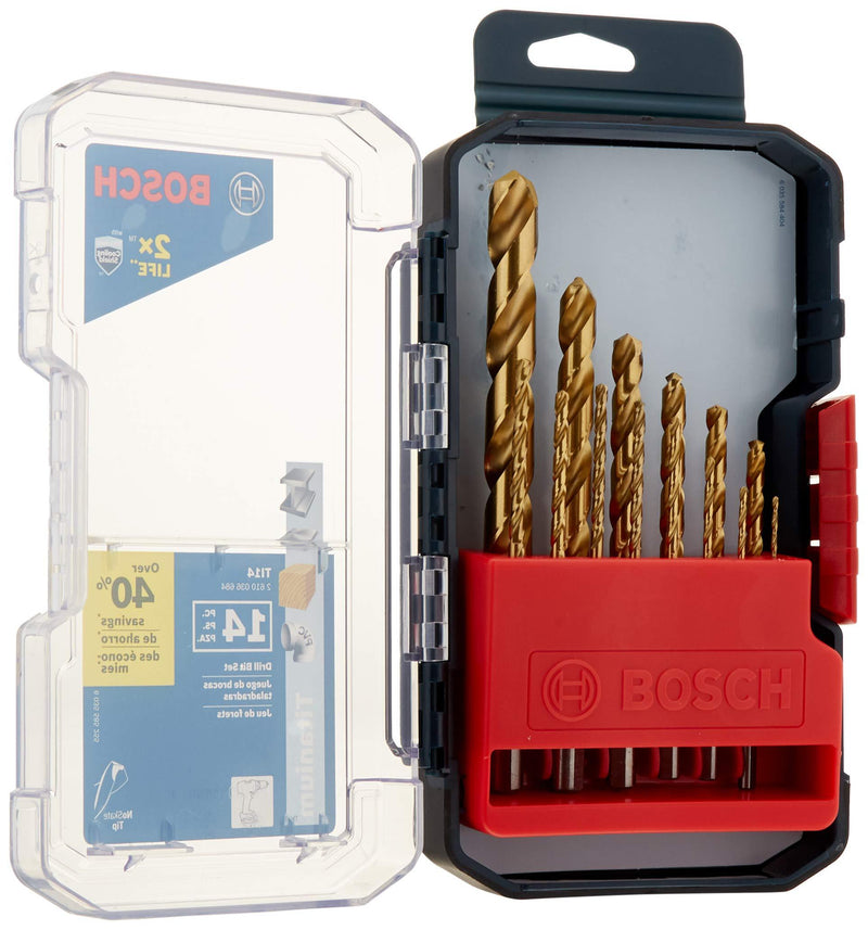 Bosch TI14 Titanium Metal Drill Bit Set (14 Piece) - NewNest Australia