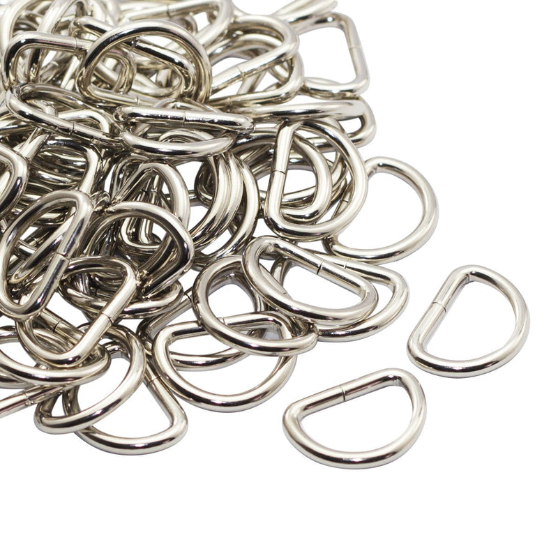 CrocSee Metal D Ring 1/2 inch Non Welded Nickel Plated Pack of 100 (Small) Small 1/2 inch(13mm) - NewNest Australia