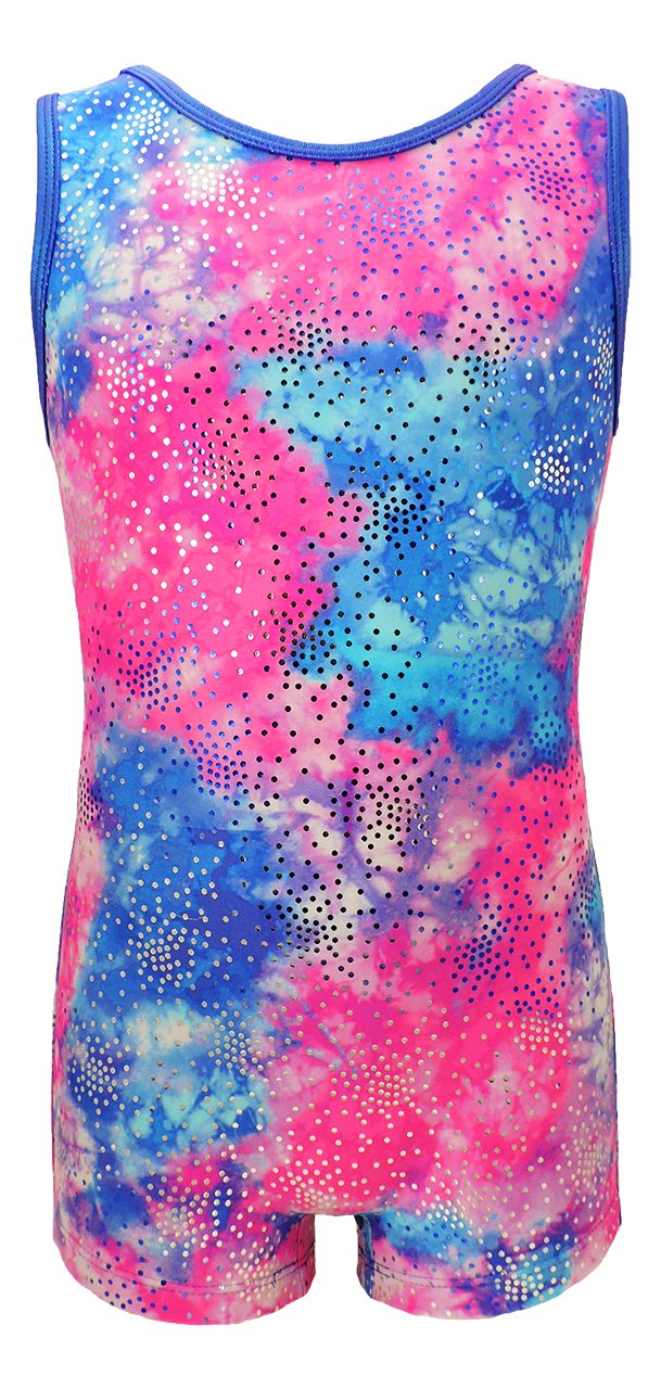 MadSportsStuff Tank Style Girls Gymnastics Biketard Unitard Princess Tie Dye Youth 4-5 - NewNest Australia