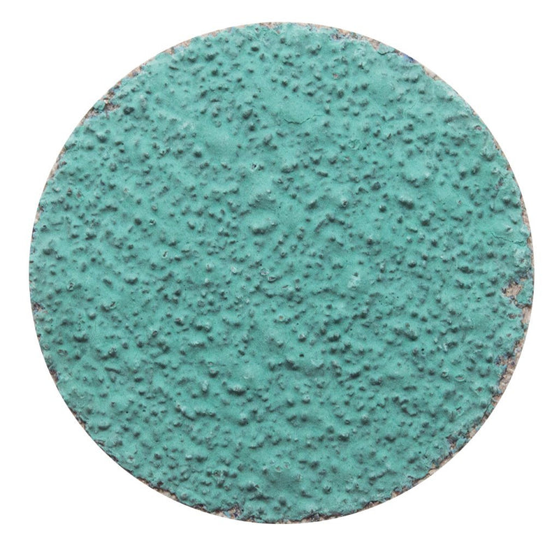 Benchmark Abrasives 2" Green Zirconia with Grinding Aid Quick Change Sanding Discs with a Male R-Type Backing Pad 24 Grit - 25 Pack - NewNest Australia