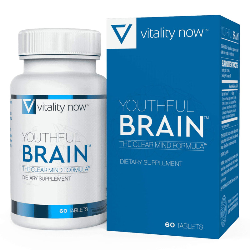 Youthful Brain | Memory & Brain Health Support Supplement - Doctor Formulated Brain Booster Clarity with Bacopa Monnieri, Ginkgo Biloba, B12 - Easy to Swallow Tablets - 30-Day Supply (60 Count) 60 Count (Pack of 1) - NewNest Australia