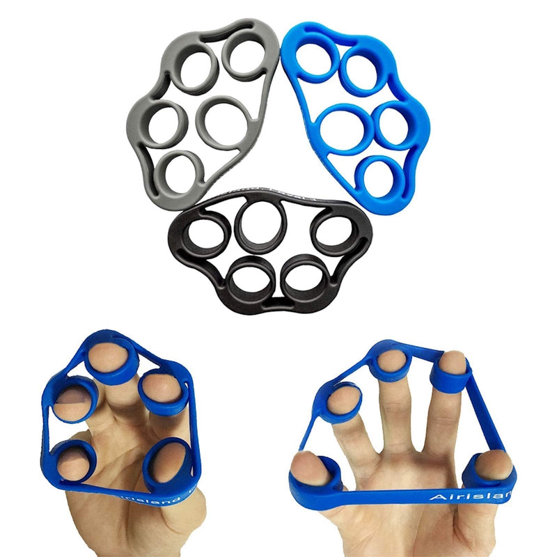 Airisland Finger Stretcher Hand Resistance Bands Hand Extensor Exerciser Finger Grip Strengthener Strength Trainer Gripper Set for Arthritis Carpal Tunnel Exercise Guitar and Rock Climbing 3pcs - NewNest Australia