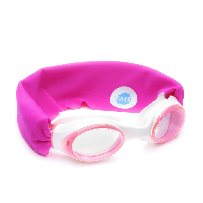 SPLASH Swim Goggles - Pretty In Pink - Fun, Fashionable, Comfortable - Fits Kids and Adults - Won't Pull Your Hair - Easy to Use - High Visibility Anti-Fog Lenses - PATENT PENDING - NewNest Australia