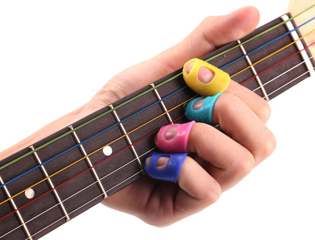 15Pcs Guitar Fingertip Protectors Silicone Finger Guards Random Color (S/M/L, Each Size 5 Pcs) - NewNest Australia