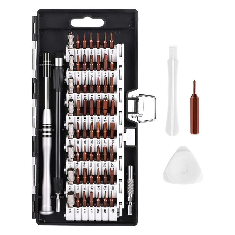 Syntus Precision Screwdriver Set, 63 in 1 with 57 Bits Screwdriver Kit, Magnetic Driver Electronics Repair Tool Kit for iPhone, Tablet, Macbook, Xbox, Cellphone, PC, Game Console, Black - NewNest Australia