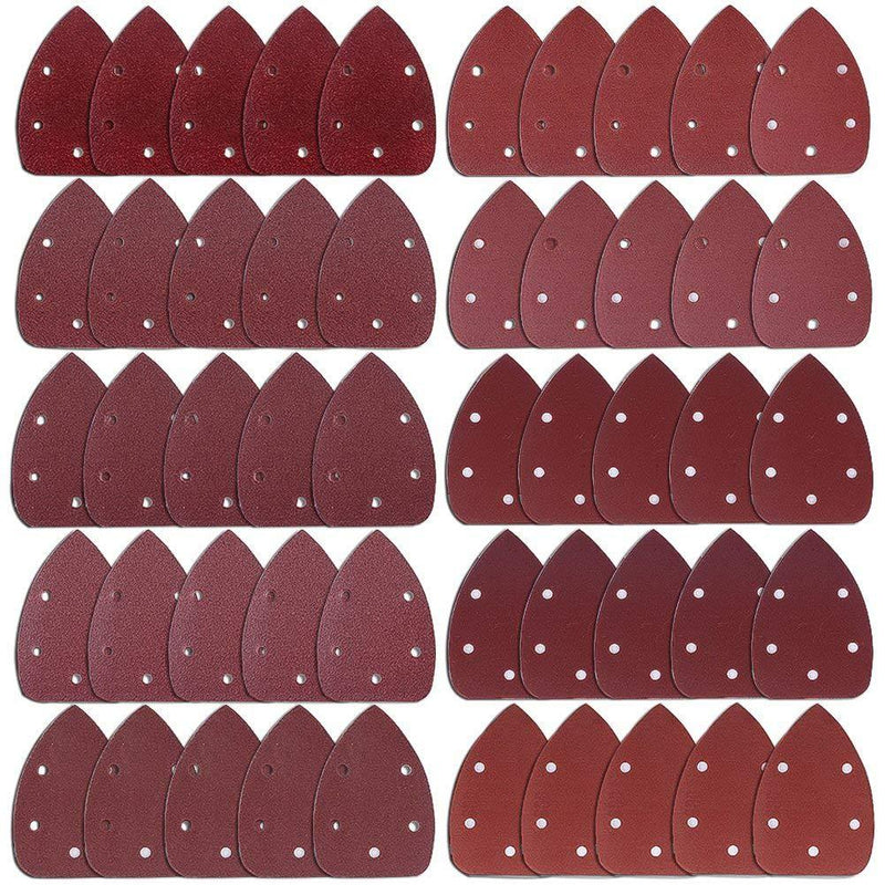 AUSTOR 50 Pieces Mouse Sanding Pads Detail Sander Sandpaper Sanding Paper Sheets Hook and Loop Assorted 40/60/ 80/100/ 120/180/ 240/320/ 400/800 Grits Original version - NewNest Australia