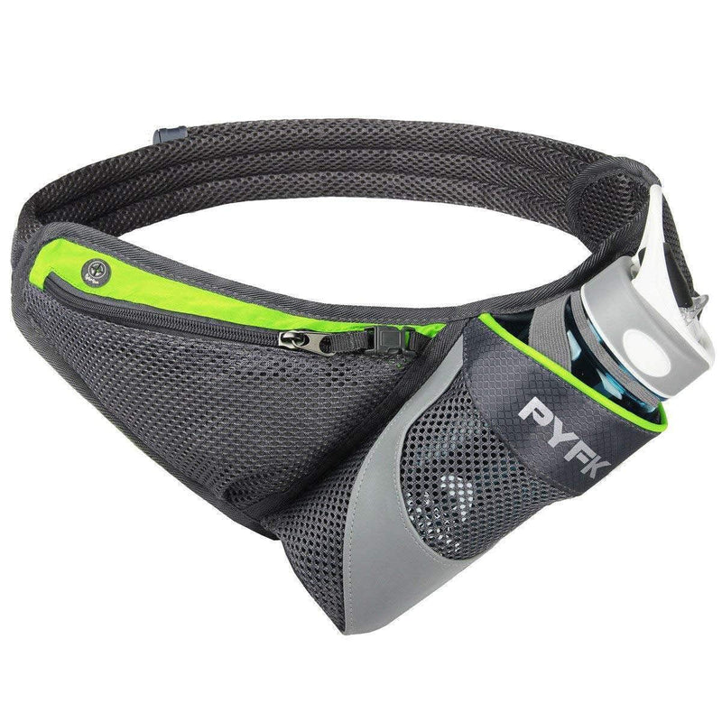 PYFK Running Belt Hydration Waist Pack with Water Bottle Holder for Men Women Waist Pouch Fanny Bag Reflective Green - NewNest Australia