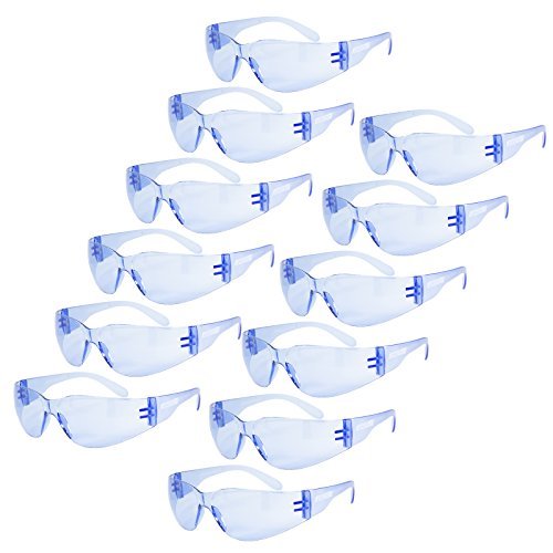 JORESTECH Eyewear Protective Safety Glasses, Polycarbonate Impact Resistant Lens Pack of 12 (Blue) All Blue - NewNest Australia