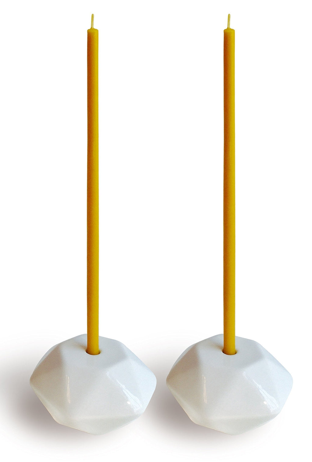 NewNest Australia - Votprof Set of 2 Small White Ceramic Candleholders Slim Taper Candles, Durable, Modern Design 