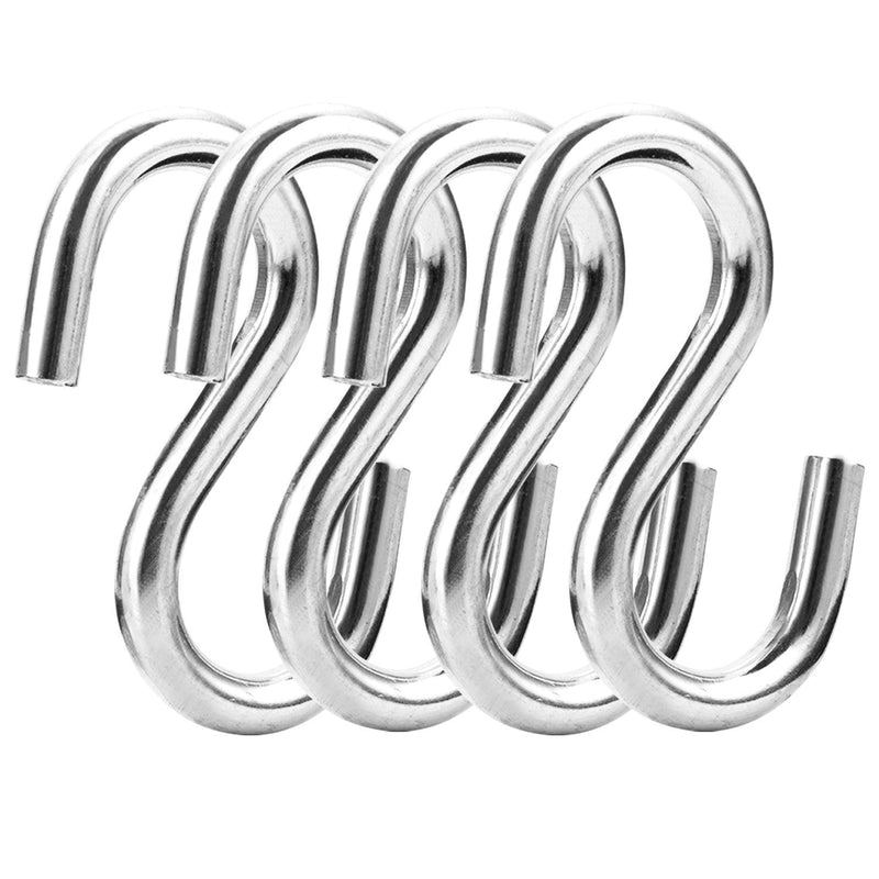 NewNest Australia - Shappy S Shaped Hooks Thickness Hammock S Hanging Hooks Heavy Duty Utility Hooks, 3 Inches Long (4 Packs) 