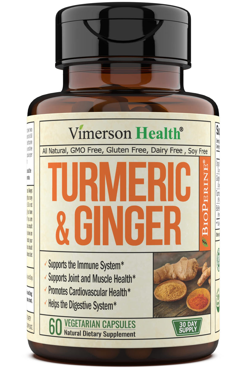 Turmeric Curcumin & Ginger Supplement with BioPerine Black Pepper - Natural Joint Discomfort Relief & Immune Support Capsules with 95% Curcuminoids. Vegan Antioxidant for Healthy Inflammatory Response - NewNest Australia