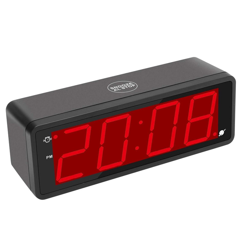 NewNest Australia - KWANWA Digital Alarm Clock Large Display with 1.8" LED Numbers, Battery Operated Only, 12/24H Time Display, Snooze and Loud Alarm 
